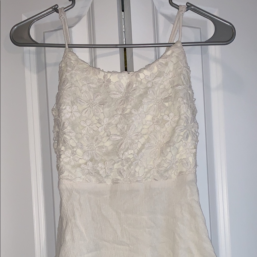 short cream colored dress